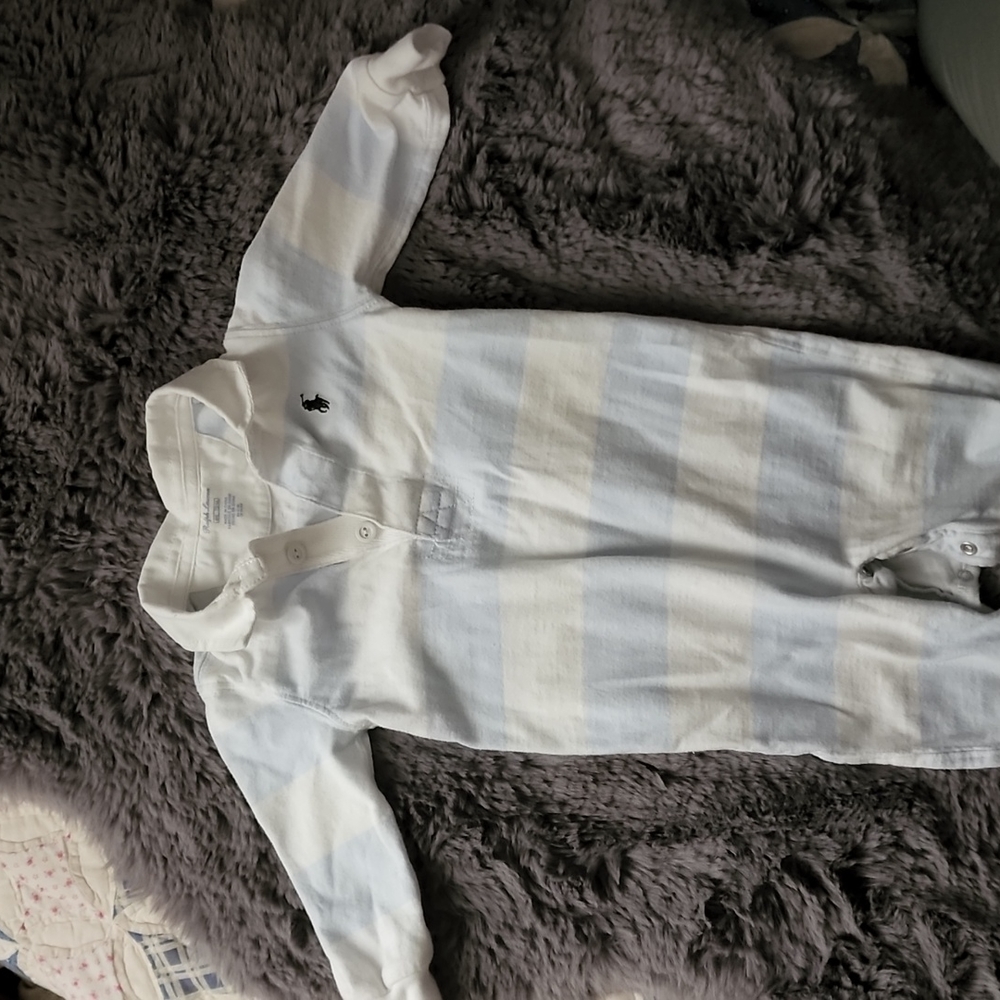 Polo striped cotton rugby coverall